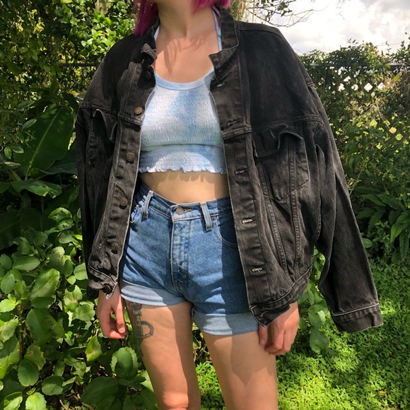 Vintage Levi’s S M L trucker black jean jacket - Picture 4 of 7